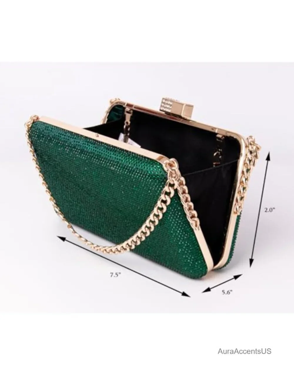 Rhinestone Clutch Evening Bag Sparkly Glitter Formal Handbag Detachable Chain